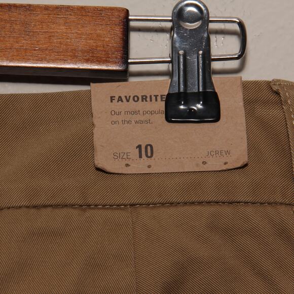 NEW J.Crew Factory Cotton Favorite Fit Cropped Khaki Pants Size 10 Straight Leg - Picture 7 of 8